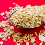 Scoop of healthy carb friendly oatmeal.