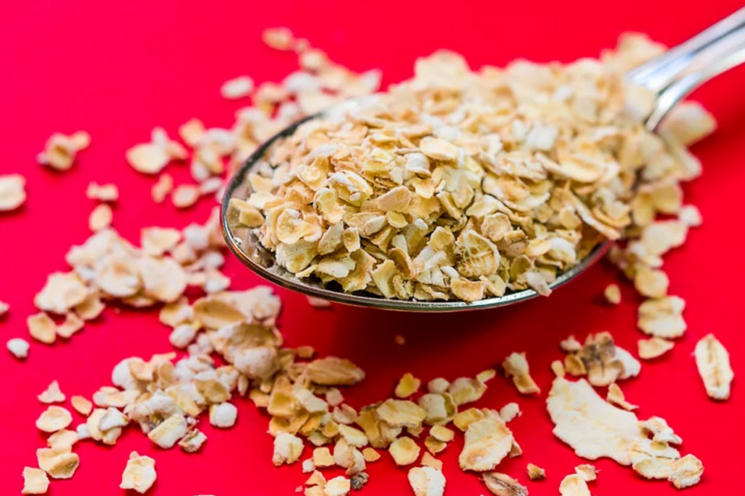 Scoop of healthy carb friendly oatmeal.